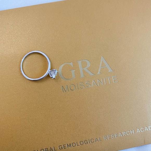 1ct Moissanite Round Solitaire Engagement Ring - Picture 4 of 12